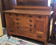 Original Charles Limbert's large sideboard, original finish, signed. 